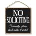 Honey Dew Gifts Door Sign No Soliciting Seriously Please Don't Make It Weird 10 inch by 10 inch Hanging Wall Art Decorative Wood Sign Do Not Disturb Sign