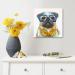 Yidepot Pug French Bulldog Wall Art - Funny Dog Canvas Poster for Kids' Room - Colorful Puppy with Earphone & Glasses - 30x30CM - Buy Online on GoSupps.com
