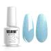 Vishine Nail Salon UV Manicure Polish Soak Off Gel Polish Nail Art Pearl Lightcyan(670) #670