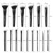 ZOREYA 15Pcs Premium Synthetic Makeup Brush Set for Foundation, Concealers, Powder, Blush - Black - Buy Online on GoSupps.com