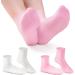 Aphlos Long Silicone Socks 2 Pairs Moisturizing Socks Soft Gel Socks for Dry Cracked Feet Women Comfortable for Overnight Use & Spa Recovery (Pink & White) - Buy Online on GoSupps.com