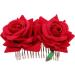 ibasenice Red Garland Hair Flowers Clips- Flamenco Dancer Hairpins Floral Hair Accessory 3D Rose Flower Hair Comb Headpieces Wedding Hair Clip Headwear Barrette Bride Accessories - Buy Online on GoSupps.com