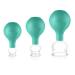 pulox cupping glass made of real glass set of 3 including suction ball 25 mm 32 mm & 40 mm green