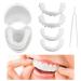1 Pair Instant Dentures Cosmetic Fake Teeth, Removable Upper and Lower Dental Veneer, Temporary Denture for Men and Women with Bad Teeth
