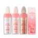 3PC Polvo De Hadas Shimmer Face and Body Highlighter Powder Stick Makeup Natural Three-dimensional Face Powder Blusher High Gloss Fairy Glitter Sparkle Patting Powder Brighten Face Eyes Lips Hair Body Glow (White+pink+go...