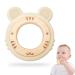Natural biting ring made of wood and tiger silicone accommodation and gripping toy baby toy bite ring as a gift for birth-wooden toys sustainable bisphenol A (BPA) free