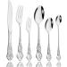 Flatware Sets 6Pcs Silver Royal Luxury Tableware Cutlery Set Stainless Steel Gold Dinnerware Kitchen Ice Spoon Dinner Knife Fork Flatware Set (Color : Silver) - Buy Online on GoSupps.com