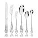 Flatware Sets 6Pcs Silver Royal Luxury Tableware Cutlery Set Stainless Steel Gold Dinnerware Kitchen Ice Spoon Dinner Knife Fork Flatware Set (Color : Silver)