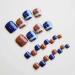 Decorative nail patch blue coffee checkered toenail wear and nail patch fake nails nail patch 24 toenail patches. - Buy Online on GoSupps.com