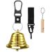 2" Bear Bells for Hiking with Whistle Set for Hikers, Solid Brass Bear Bells Emergency Whistle and Carabiner for Survival, Hiking, Biking, Fishing, Climbing
