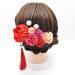 9pcs Japanese Kimono Hair Clips - Chiffon Flower Hairpins with Tassel for Women | Wedding Hair Accessories in Red - Buy Online on GoSupps.com