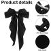 Hair Clips with Long Satin Soft Satin Hair Clip French Butterfly Bow Clip Big Bow Hairpin Silky Hair Bows for Women Black/Beige - Buy Online on GoSupps.com