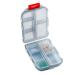 ULTNICE Travel Pill Box 1pc Plastic Double Layer Pill Box Square Color Pill Storage Box Multi- Grid Plastic Pill Storage Box for Pills Vitamins Outdoor Travel (Grey) Pill Organizer