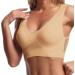 2024 Women's Seamless Wireless Sports Bra - Padded Breathable Comfortable Yoga & Sleep Bra - 5XL Beige - Buy Online on GoSupps.com