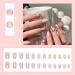 Justotry 24 Pcs Peach Pink French False Nails Kit | Trendy Squoval Press on Nails with Glue | Short Fake Nails for Women - Buy Online on GoSupps.com