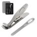 Thick Nail Clippers for Men Nail Clippers for Thick Toenails Large Stainless Steel Nail Cutter Anti-Splash Fingernail Clippers Toenail Clippers with Wide Jaws for Men Silver Gray Suit