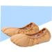 AMOSFUN Foldable Ballet Shoes for Travel & Yoga | Stretch Slipper Flat Shoes for Kids | Brown 33 - Perfect for Ballet Training & Exercises - Buy Online on GoSupps.com