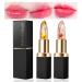 BLUE LOVE 2PCS Color Changing Flower Lipstick - Hydrating Jelly Lip Balm with Flower Long-Lasting Moisturizer & Nourishing Lip Gloss (Gold&Pink) Gold&Pink 1.19 Ounce (Pack of 1)