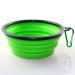 Axgo 1PC Foldable Silicone Dog Bowl Outfit Portable Travel Bowl for Dogs Feeder Utensils Outdoor Drinking Water Dog Bowl, Green