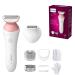 PHILIPS Lady Shaver Series 6000 Wireless Razor with 6 Accessories Body Exfoliating Glove Bikini Zone Trimmer (Model BRL146/00) White/Pink BRL146/00 including 6 accessories
