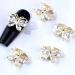 Dornail 5pcs Shiny Zircon 3D Butterfly Nail Charms - Gold Alloy Rhinestone Nail Art Decorations - Buy Online on GoSupps.com