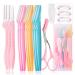 12 Pcs Eyebrow Razor, Face Razors for Women, Exfoliating Eyebrow Trimmers, Eyebrow Grooming Shaper for Women Face, Peach Fuzz, Hair Removal, Facial Razors for Women Face Dermaplane Glow Razor Pink