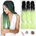 Showjarlly Kanecalon Kunsthaar Hair KanCalon Hair Braids Extension Ombre Jumbo Braid Hair Extension 24 " KanCalon braids Box Hair Kunsthaar Hair For Including Black/Light Yellow# 61cm-24 inch (3 pack) black/light yellow