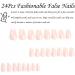 Coffin False Nails Long 24Pcs French Fake Nails - Nude Pink Full Cover Press on Nails for Women - Medium Long French Nail Tips with Glue - Buy Online on GoSupps.com
