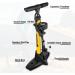 MOHEGIA Bike Floor Pump with Gauge - High Pressure 160 PSI - Schrader and Presta Valve - Yellow - Buy Online on GoSupps.com