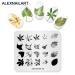 Nail Stamping Plate Set - 4 Piece Feather Flower Leaves & Butterfly Templates | DIY Nail Art Tool & Stamper | International Shipping - Buy Online on GoSupps.com