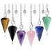 XIANNVXI 6 Pcs Crystal Pendulums Set Amethyst Rose Quartz Lapis Lazuli Pendulums for Divination Dowsing Pendulum Crystal Witch Gifts Spiritual Gifts Reiki Witchcraft Supplies G - 6pcs B
