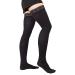 +MD non-slip compression stockings thigh height 15-20mmHg support stockings black S