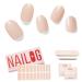 Nailog halfway hardened gel nail wrap 20pcs long-lasting nail polish strips gel nail stickers in salon quality nail art strips kit with shiny gel finish beige