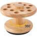 Fiakup Wooden Scissor Rack - Rotating Salon Scissors Holder | 12 Holes Scissors Makeup Brushes Storage Rack | Desktop Scissors Storage Organizer for Hair Salon Home - Buy Online on GoSupps.com