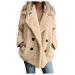 Hanxiulin plush jacket oversize warm lined fleecemantel ladies fleece jacket warm sweater down jacket light quilted jacket step jacket hooded tops jacket winter jacket xl khaki