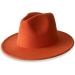 REVKI Wide Brim Fedora Hat - Unisex Two Tone Panama Hat with Belt Buckle, Light Orange - Buy Online on GoSupps.com