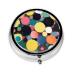 Abstract Painting of Circlesround Pill Box 3 Compartments Round Pill Box Organizer for Purse Or Pocket Portable Travel Pill Box