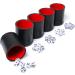 Red Leatherette Dice Cup Set with 6 Dot Dices - Ideal for Yahtzee & Farkle Games - 5 Pack - Buy Online on GoSupps.com