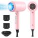 Ions F hn AC motor 1800W hair dryer slopehill quick drying hair dryer salon hair holder with hot/cold button 3 hair dryer concentrators and diffuser 3 temperature settings 2-speed (pink)