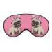 LynaRei Sleeping Mask Puppy Pug Dog Sleep Eye Mask Blindfold with Adjustable Strap Adorable Lovely Animal Pink Background Soft Eye Cover for Blocking Out Lights