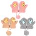 MUNSKT 3 Pairs Kids Thick Knitted Gloves Toddler Baby Winter Warm Mittens Cute Full Finger with Anti-Lost String Plush Lined Stretch Soft Comfortable for Girls Boys 0-6 Years