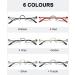 Abetos Semicircular Reading Glasses for Men & Women - Flexible Spring Hinge Half-Moon Metal Frame - Comfortable 2.5x Visual Aid for Computer & Leisure - Buy Online on GoSupps.com