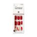 KISS imPRESS No Glue Mani Press On Nails Design 'Adore You' Red Short Size Squoval Shape Includes 30 Nails Prep Pad Instructions Sheet 1 Manicure Stick 1 Mini File