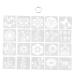 NUOBESTY 20pcs Set Sunflower Cutout Painting Template Mandala Flower Stencil Diy Craft Hollow Flower Painting White 15X15CM