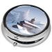 Winter Landscape Round Pill Box | 3 Compartment Organizer | Portable Travel Pill Box for Travelers - Shop Now - Buy Online on GoSupps.com