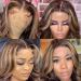 Honey Brown Ombre Human Hair Lace Front Wig 26 Inch Brazilian Body Wave 180% Density - Pre Plucked with Baby Hair - Buy Online on GoSupps.com