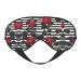 Black White Stripes Red Rose Flowers Print Unisex Sleep Eye Mask Soft Comfort Eye Shade Cover for Travel/Yoga/Shift Work