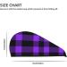 Hair Towel Wrap - Quick Drying Towel Turban with Button | Purple Buffalo Plaid for Effortless Hair Care - Buy Online on GoSupps.com