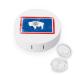 Vintage Wyoming State Flag Cute Contact Lens Case Travel Portable Round Contact Storage Box Kit with Mirror for Daily Outdoor