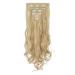 Feshfen Clip In Extensions Set - 7 Part 16 Clips Wavy Hair Extensions for Women - Light Blonde & Bleach Blonde - 50cm (18H613#) Synthetic Hair - Buy Online on GoSupps.com